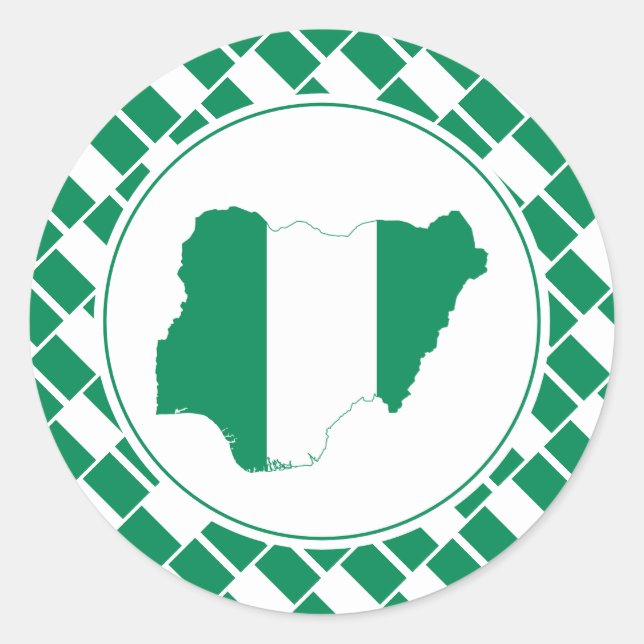 Adesivo NIGERIA FLAG Nigerian Map Na moda Patriotic (Frente)