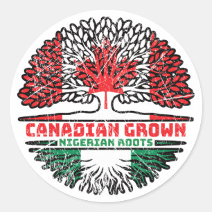 Adesivo Nigéria Nigeriana canadense Canada Tree Roots Flag
