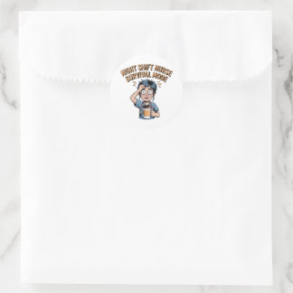 Adesivo Night Shift Nurse Survival Mode Funny Nurse Sticke