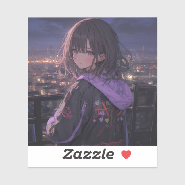 Adesivo Night view | 東京娘 GenerartiveAI シール (Folha)