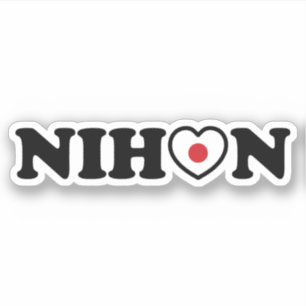 Adesivo Nihon Love Heart Flag