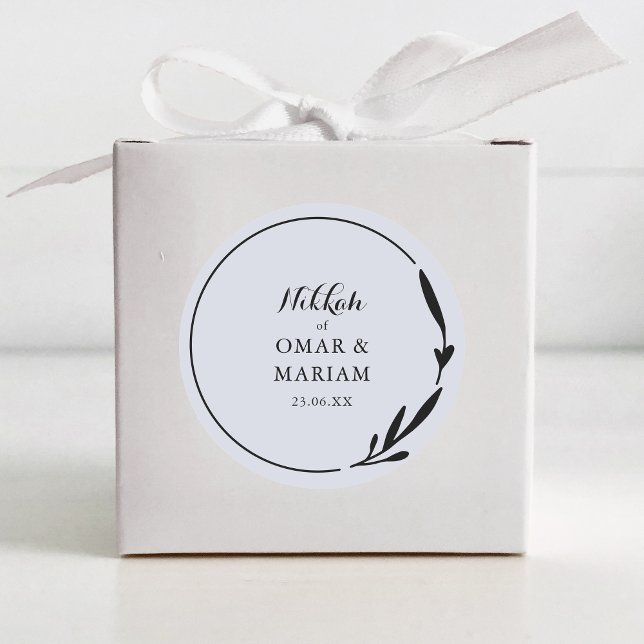 Adesivo Nikkah Elegant Cloud Botanical Weding Favor (Criador carregado)