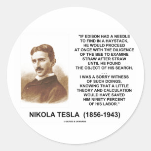 Adesivo Nikola Tesla Edison Agulha Haystack Theory Cote