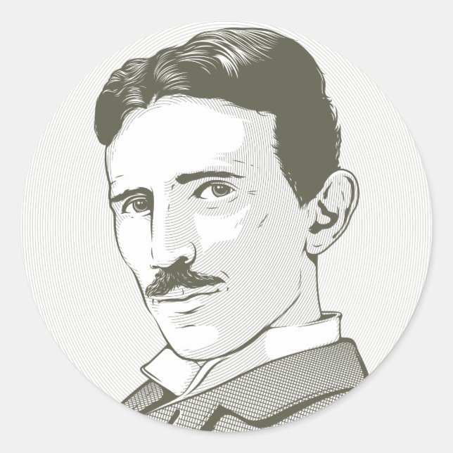 Adesivo Nikola Tesla Portrait (Frente)