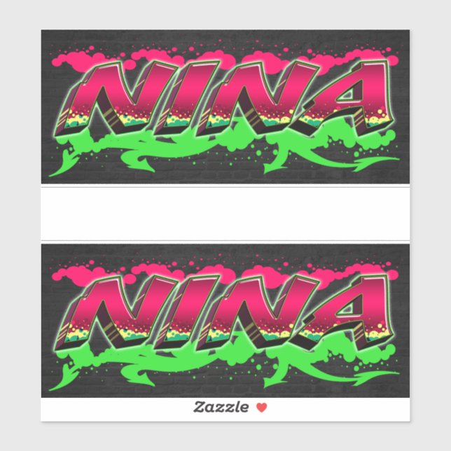 Adesivo Nina Vorname Name Graffiti Aufkleber Sticker (Folha)