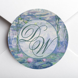 Adesivo Ninfas Aquáticas de Monet Monograma de Casamento F