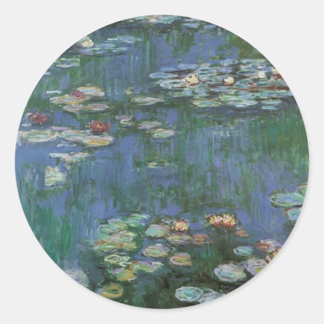 Adesivo Ninféias de Claude Monet, Flores Vintage (Frente)