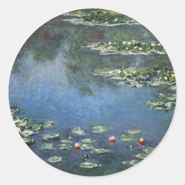 Adesivo Ninféias por Claude Monet, Flores Vintage (Frente)