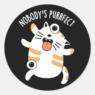 Adesivo Ninguém é Puro Funny Cat Pun Dark BG