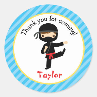 Adesivo Ninja Birthday Stickers Personalizados Boy Favors