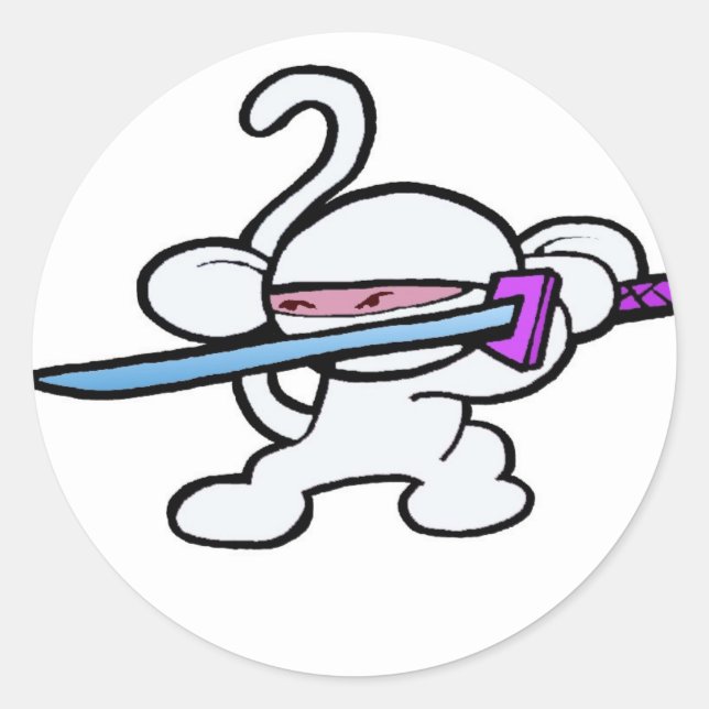 Adesivo Ninja Branco Na Guarda, Sem Palavras (Frente)