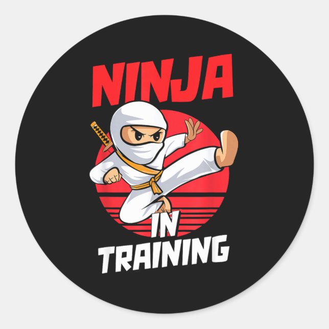 Adesivo Ninja In Training Costume Party Warrior Boys Girls (Frente)