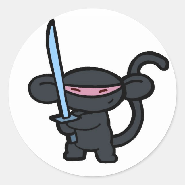 Adesivo Ninja Negra com Espada - Sem Palavras (Frente)