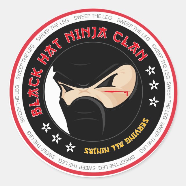 Adesivo Ninja Sticker Preto (Frente)