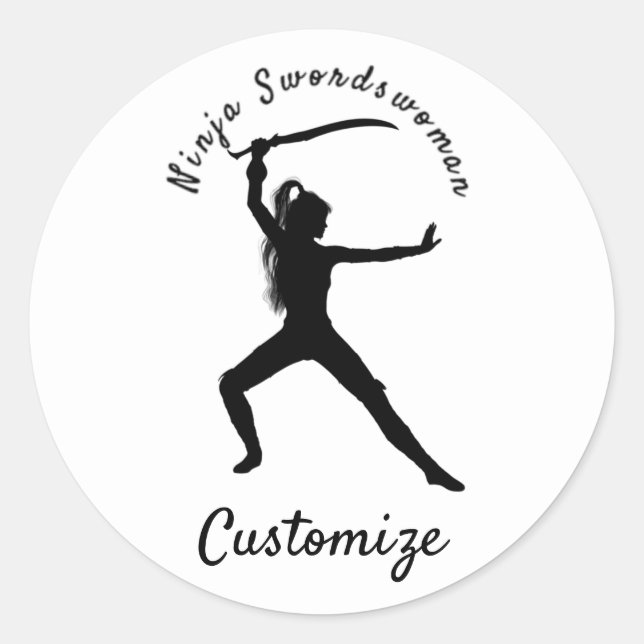 Adesivo Ninja Swordswoman Silhouette Thunder_Cove (Frente)