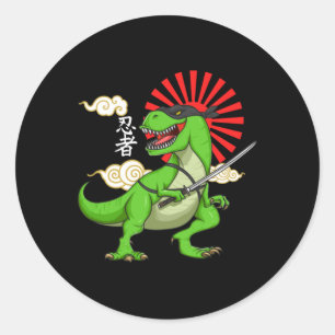 Adesivo Ninja T-rex Engraçado Estilo Japonês