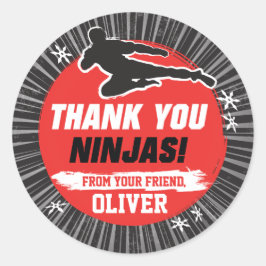Adesivo Ninja Warrior Artes Marciais Aniversário Obrigado