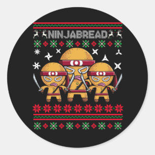 Adesivo Ninjabread Cookie Gingerbird Man Ninja Natal