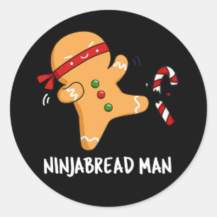 Adesivo Ninjabread Man Funny Gingerpão Pun Dark BG