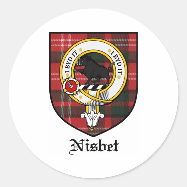 Adesivo Nisbet Clan Crest Crachá Tartan (Frente)