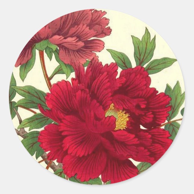 Adesivo Nishimura Hodo Peony Flores Japoneses de Belas Art (Frente)
