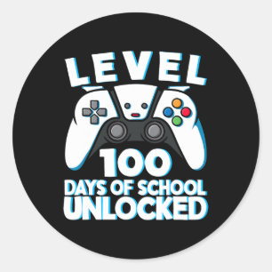Adesivo Nível 100 Dias De Escola Desbloqueado Jogador De V