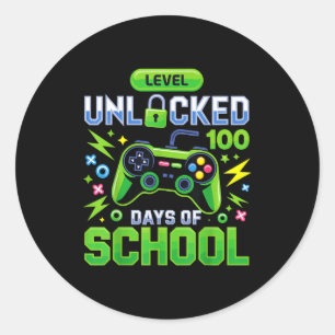 Adesivo Nível 100 Dias De Escola Desbloqueado Jogo De Víde