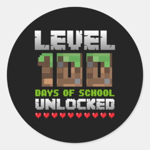 Adesivo Nível 100 Dias De Escola Desbloqueado Jogo Pixel 1