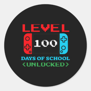 Adesivo Nível 100 Dias De Escola Desbloqueados 3