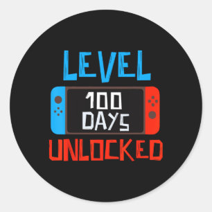 Adesivo Nível 100 Dias Escola Desbloqueou Gamer Boys Engra