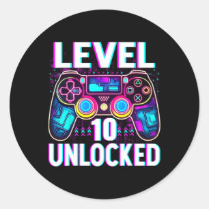 Adesivo Nível 10 Camisa Desbloqueada Geek 10t de jogador d