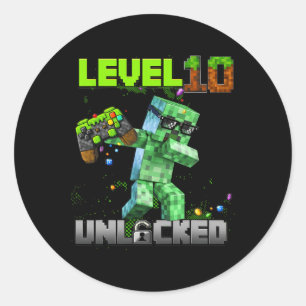 Adesivo Nível 10 desbloqueado - Birthday Boy Pixel Gamer 1