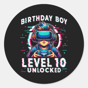 Adesivo Nível 10 Desbloqueado Funn De Jogador De Aniversár