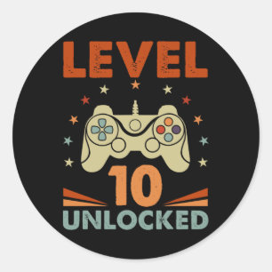 Adesivo Nível 10 Vídeo Gamer 10º Aniversário 10 Anos