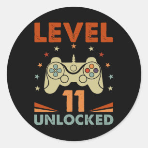 Adesivo Nível 11 Vídeo Gamer 11 Birthday 11 Yea