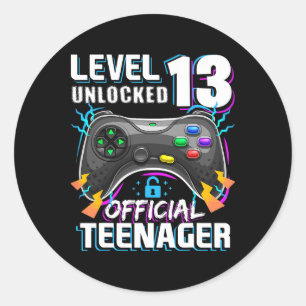 Adesivo Nível 13 Desbloqueado Vídeo Jogo Oficial Adolescen