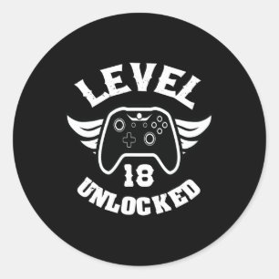 Adesivo Nível 18 Desbloqueado 18 Aniversário Jogos 18 Aniv
