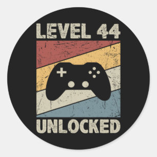 Adesivo Nível 44 Desbloqueado - Retrô Vintage Engraçado An