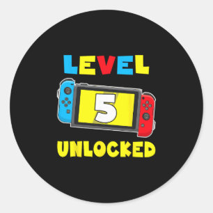 Adesivo Nível 5 Desbloqueado Camisa de Aniversário de 5 an