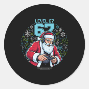 Adesivo Nível 67 Gamer Papai Noel Jogos Natal Divertido