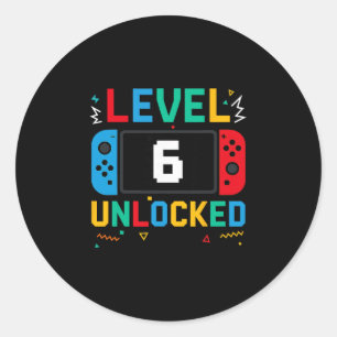 Adesivo Nível 6 Desbloqueado Aniversário Vídeo Gamer 6º An