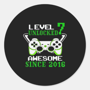 Adesivo Nível 7 desbloqueado incrível desde 2016 Gaming Bi