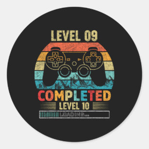 Adesivo Nível 9 Concluído Nível 10 Carregando Aniversário 