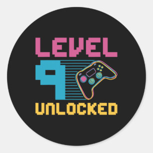 Adesivo Nível 9 Desbloqueado Aniversário de Jogos 1