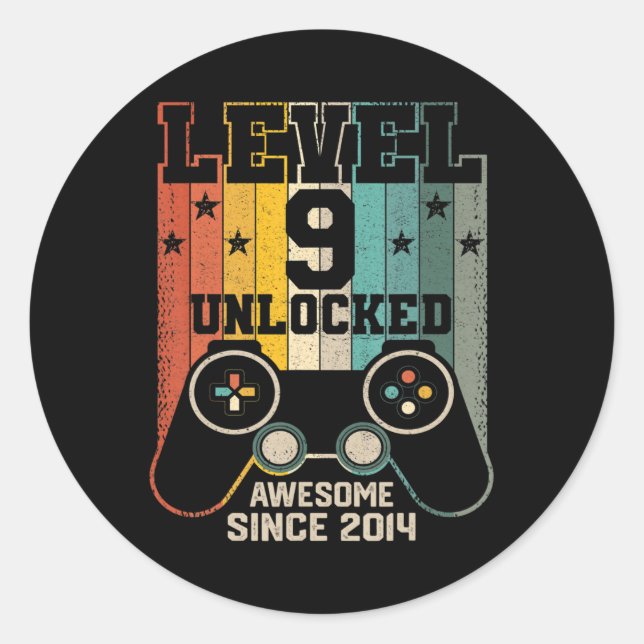 Adesivo Nível 9 Desbloqueado Espetacular 2014 Jogo de Víde (Frente)