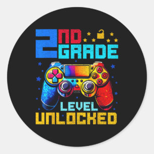 Adesivo Nível da 2ª Série Desbloqueado Gamer Primeiro Dia