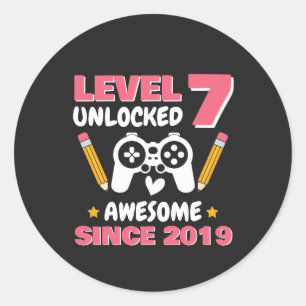 Adesivo Nível de Aniversário de Gamer Desbloqueado 7 Desde
