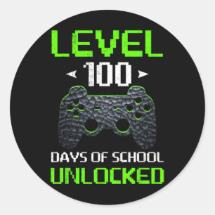 Adesivo Nível De Controlador De Jogo 100 Dias De Escola De
