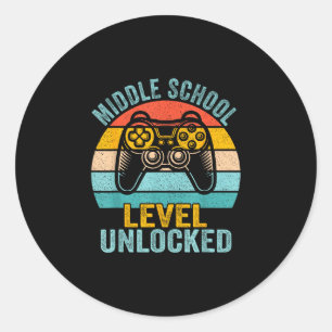 Adesivo Nível de ensino fundamental desbloqueado jogo de v