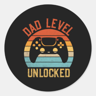Adesivo Nível de Pai Desbloqueado - Amante de Jogos Logo S